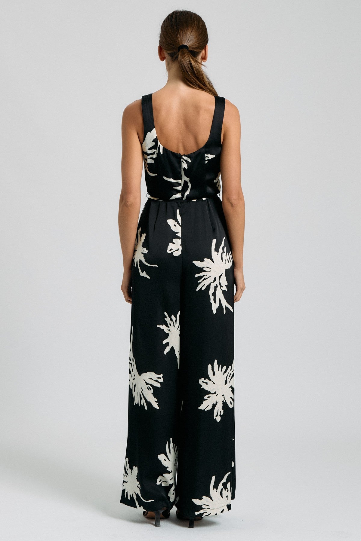 Floral Belted Wide Leg Jumpsuit