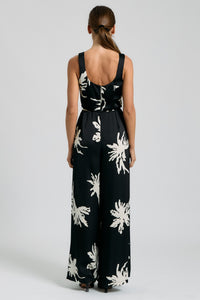 Floral Belted Wide Leg Jumpsuit