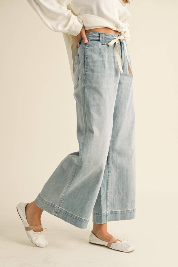 Tie Front Denim Pants