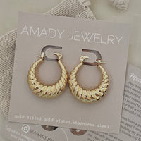 Croissant Hoop Earrings Gold Plated