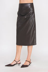 Roxie Leather Midi Skirt