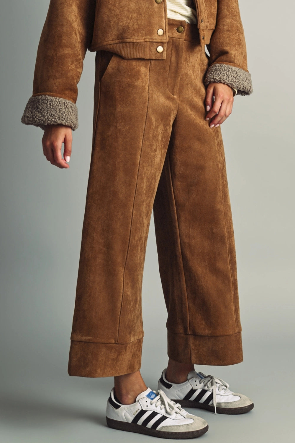 Suede Wide Leg Pants