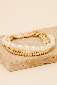 Pearl Beaded Bracelet Set