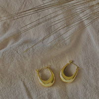 U Shaped Hoop Earrings 18k Gold Plated