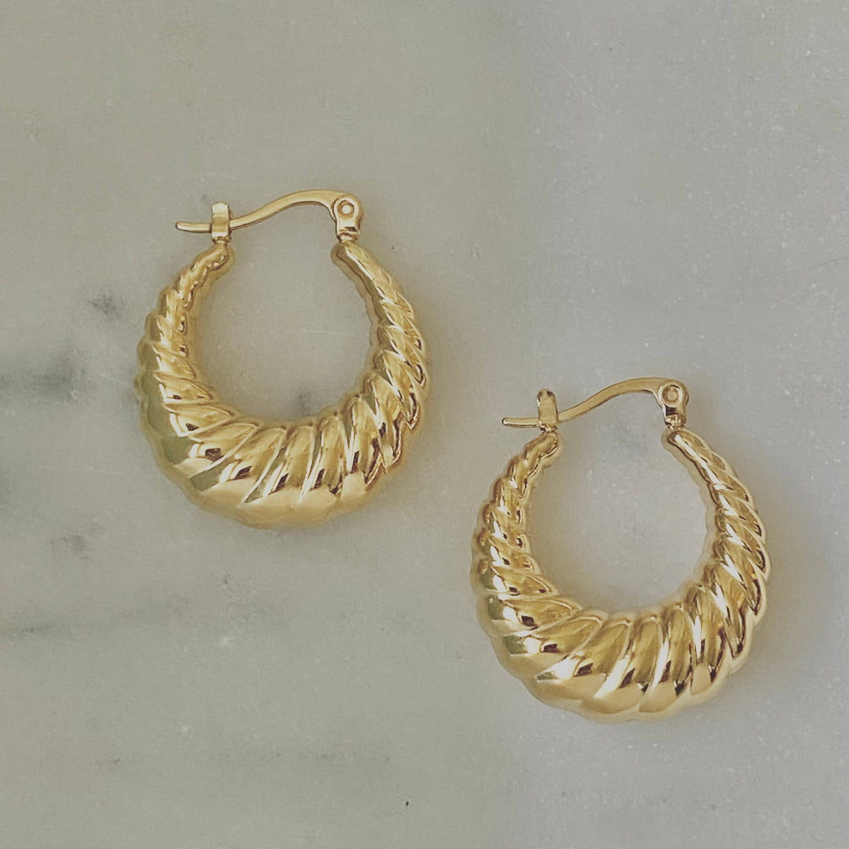 Croissant Hoop Earrings Gold Plated