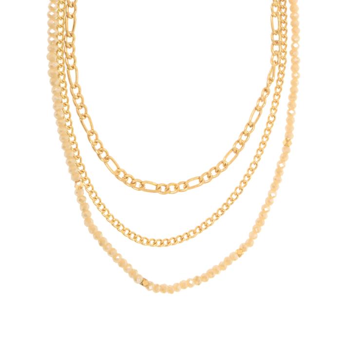 Gold Chain Bead Necklace