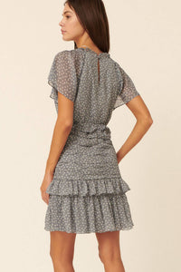 Chloe Tiered Ruched Mini Dress