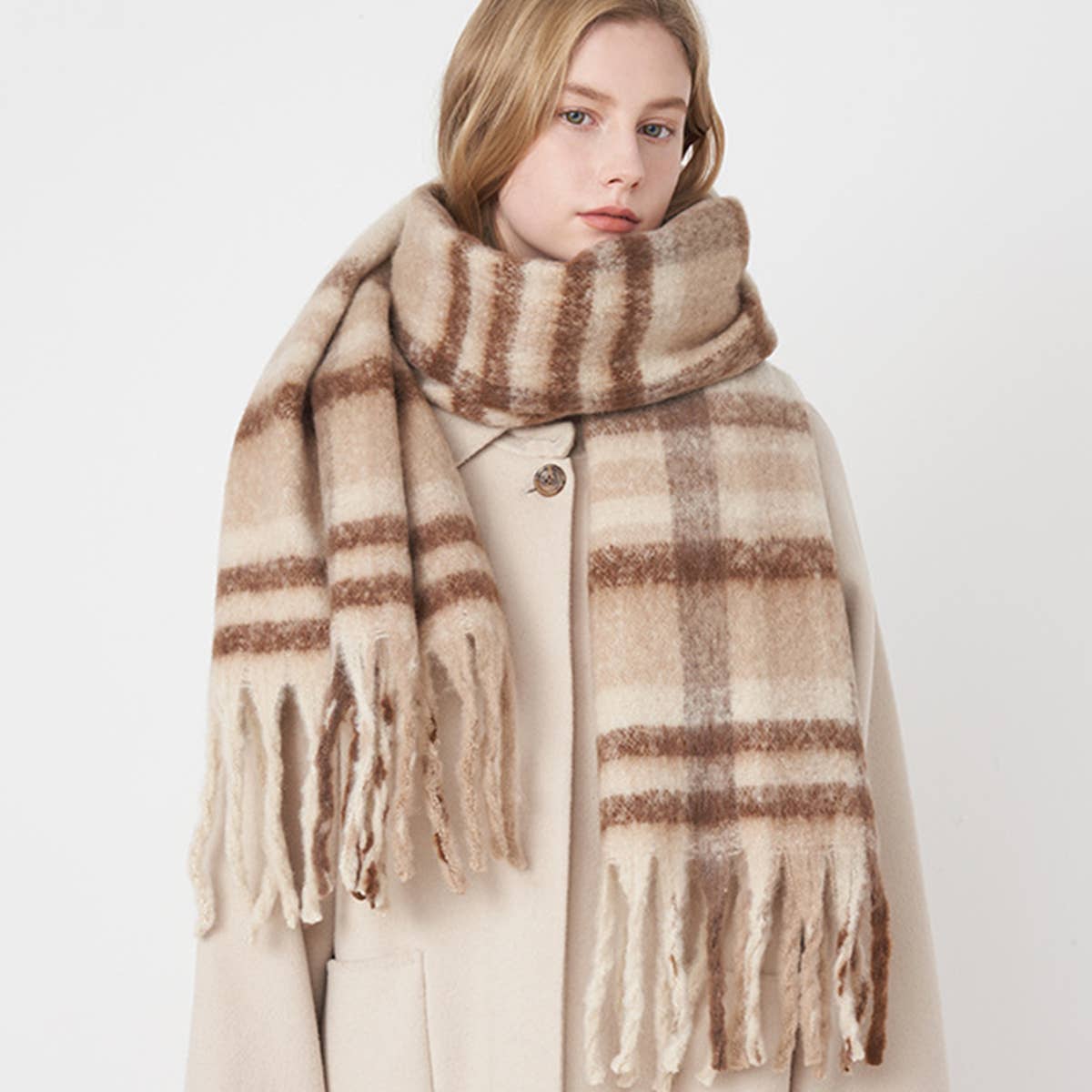 French Retro Plaid Scarf