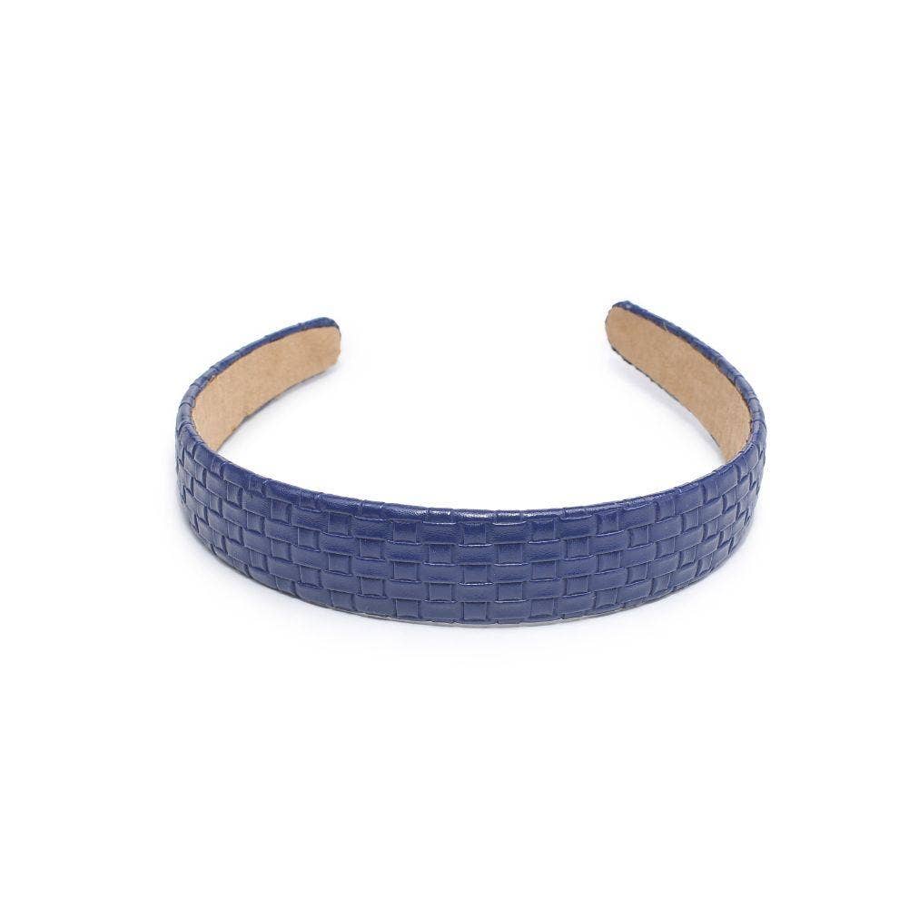 Embossed Woven Vegan Leather Headband