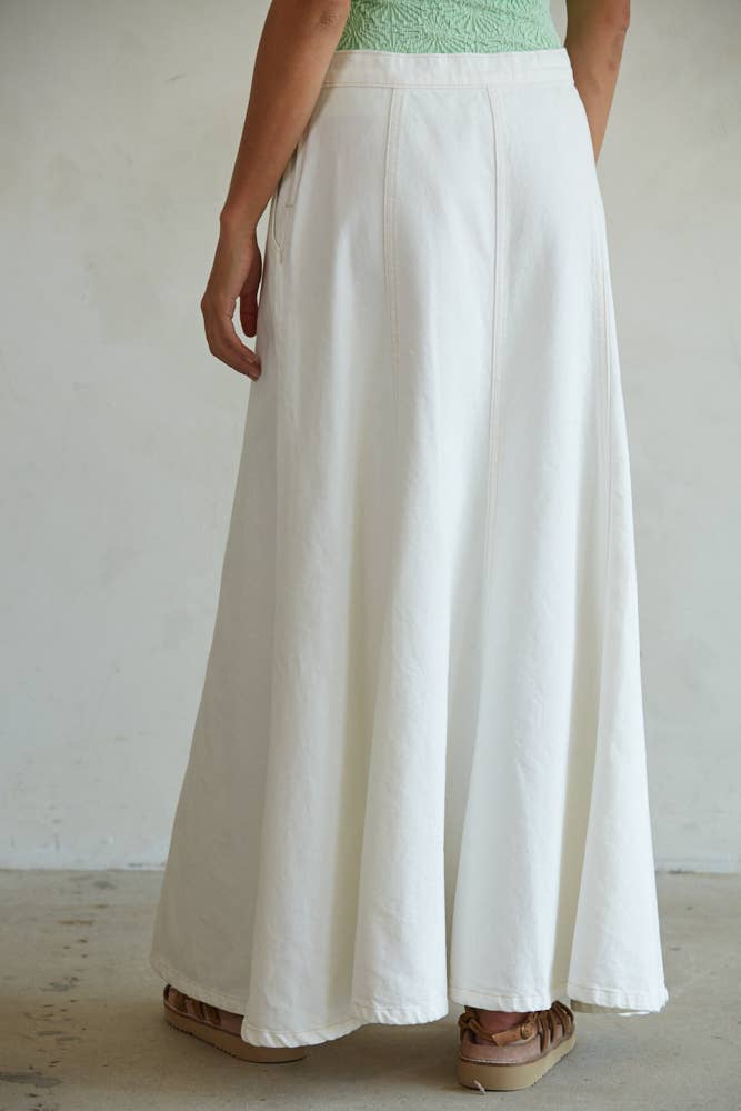 Liv Denim Maxi Flare Skirt