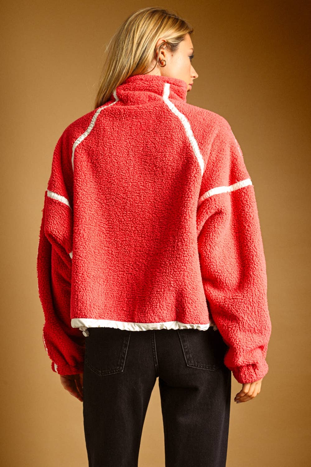 T7388   HALF ZIP UP SHERPA PULLOVER