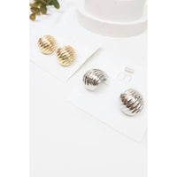 Metal Shell Button Earrings