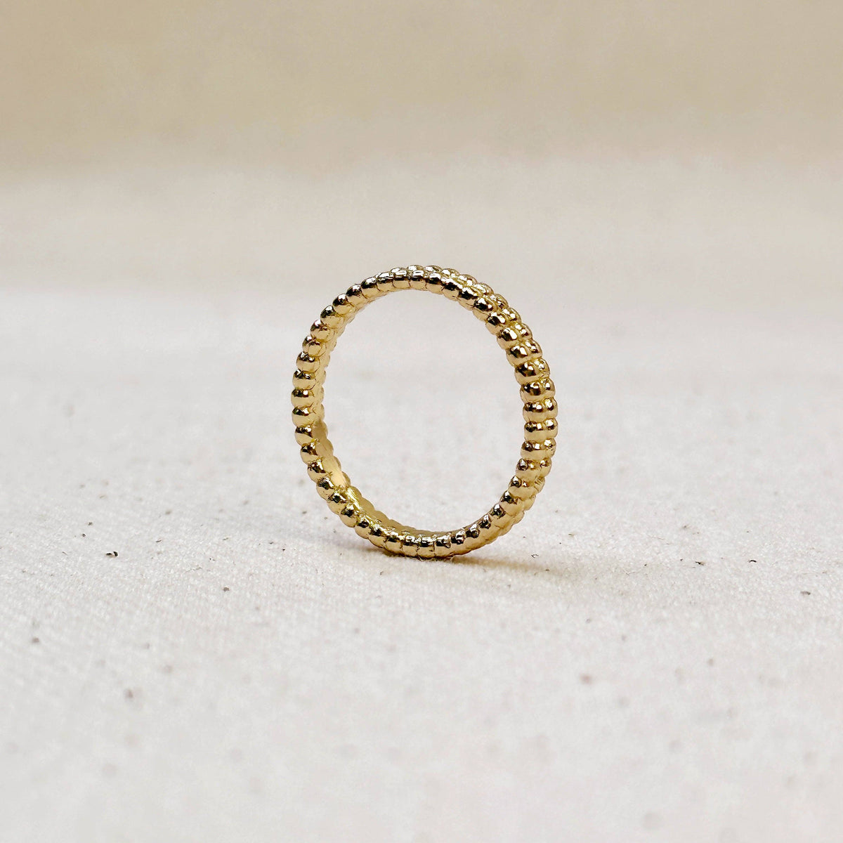 Double Beaded Band Ring Gold Filled