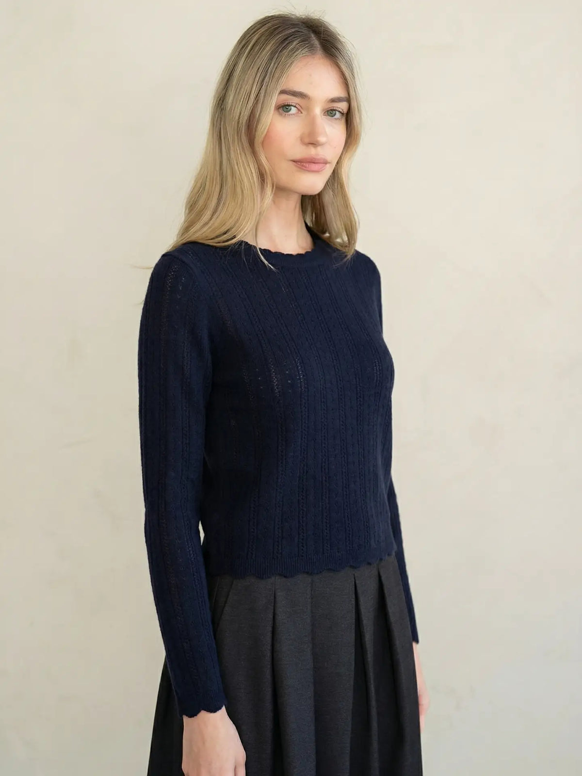 Nellie Pointelle Knit Top