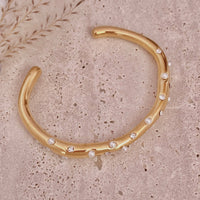 Pearls Bangle Bracelet Gold Plated