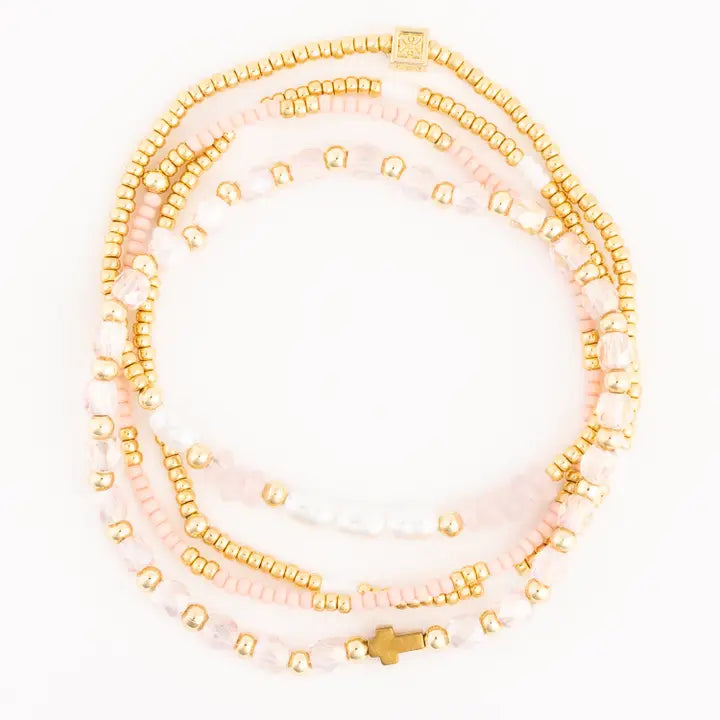 Reina Pink Bead Bracelet