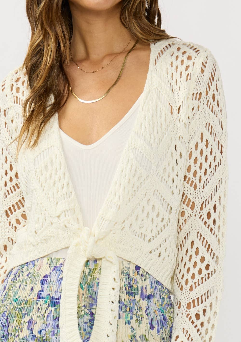 Cameron Crochet Tie Front Top
