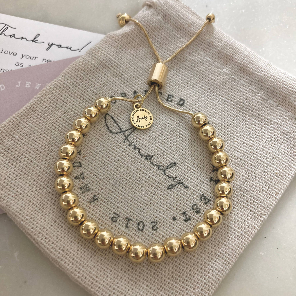 Beaded Bracelet 24k Gold Filled