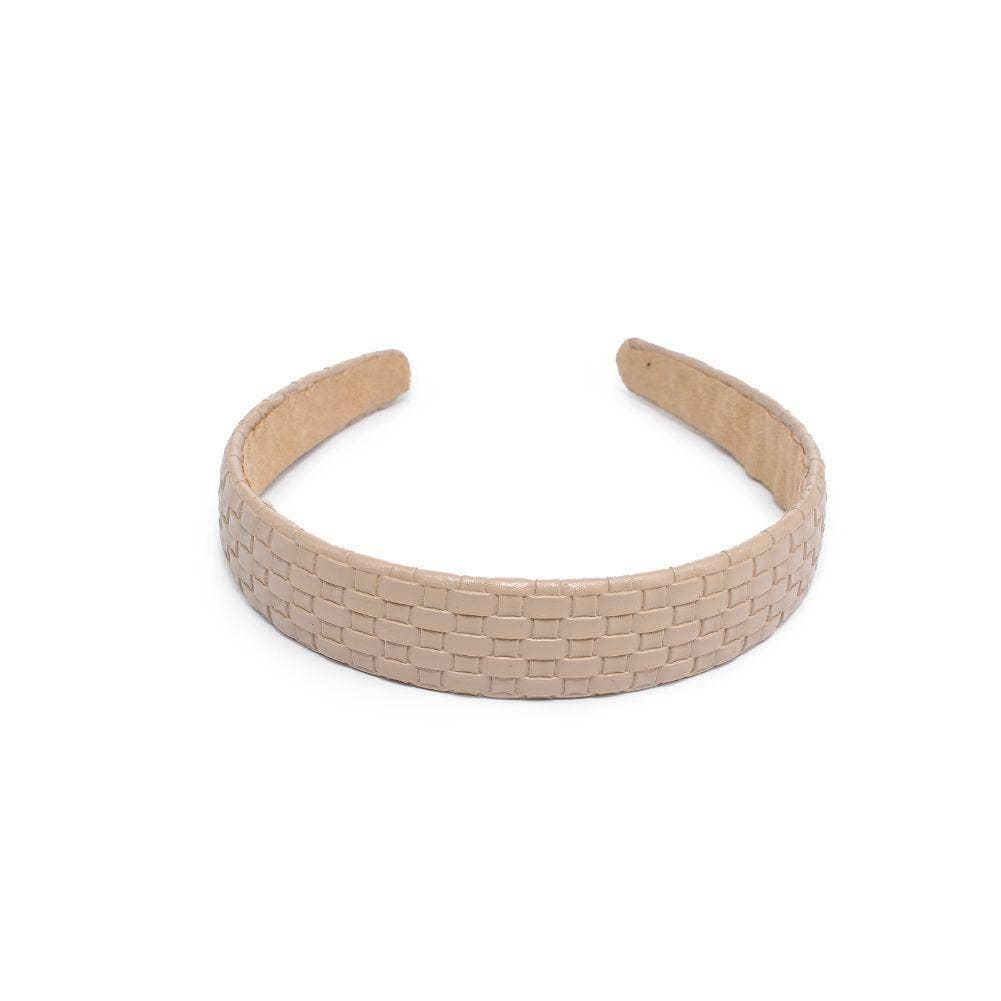 Embossed Woven Vegan Leather Headband