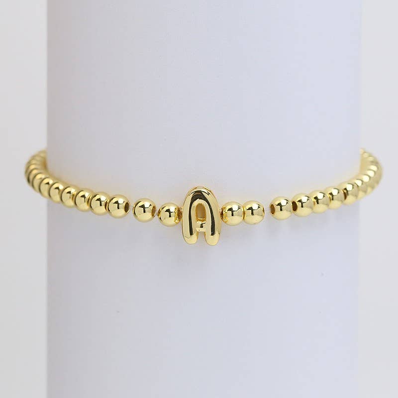 Bubble Initial Bead Bracelet