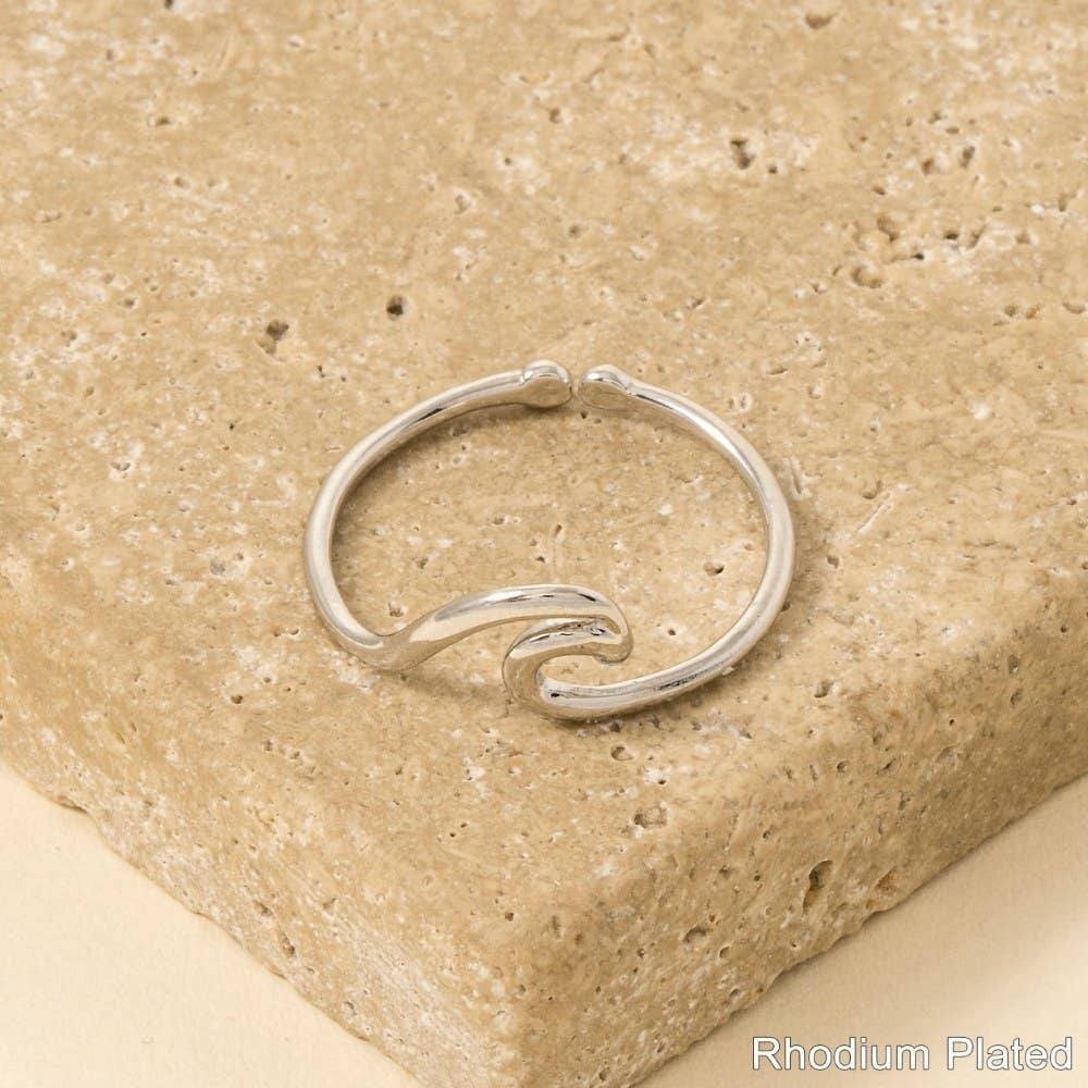 Wave Cutout Adjustable Ring