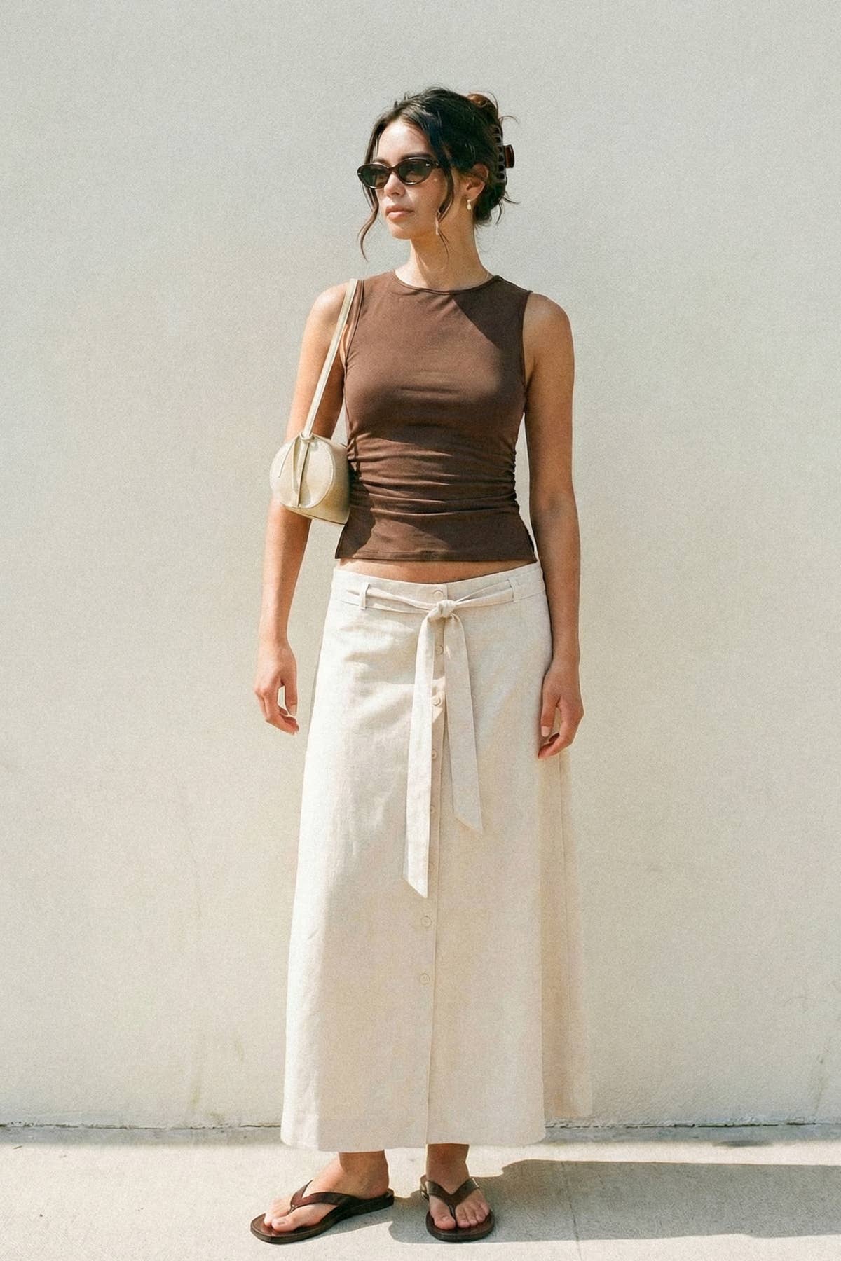 Bali Linen Midi Skirt