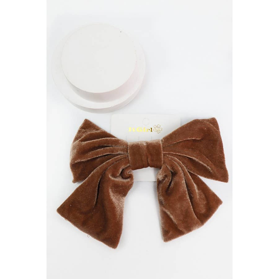 Large Velvet Bow Clips