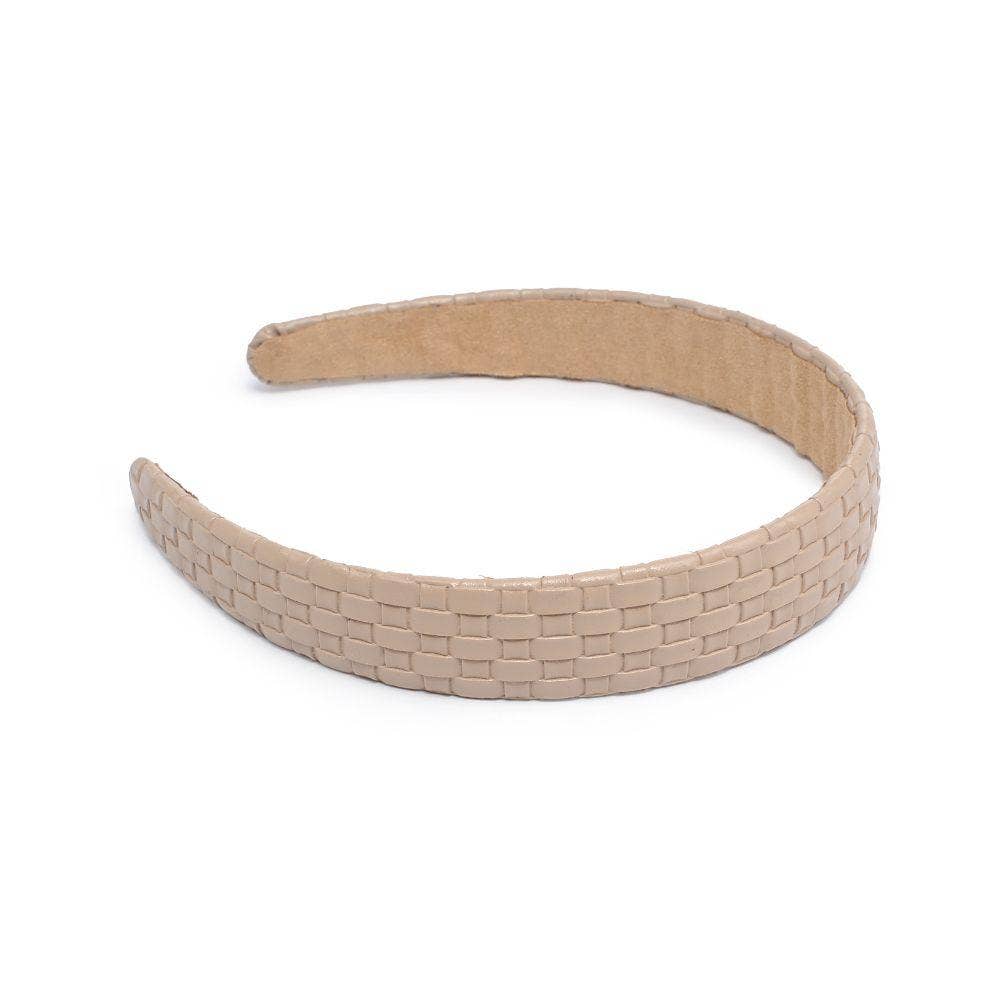 Embossed Woven Vegan Leather Headband