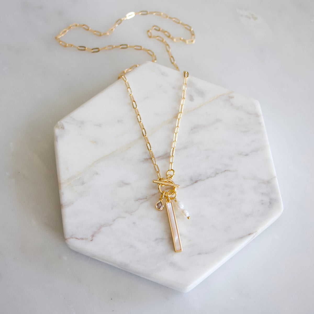 Mother of Pearl Charm Necklace 