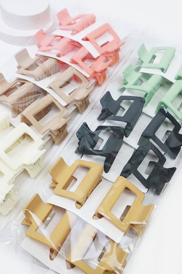 Small Matte Cut Out Rectangle Hair Claw Clip