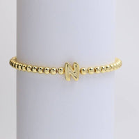 Bubble Initial Bead Bracelet