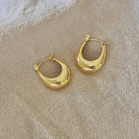 U Shaped Hoop Earrings 18k Gold Plated