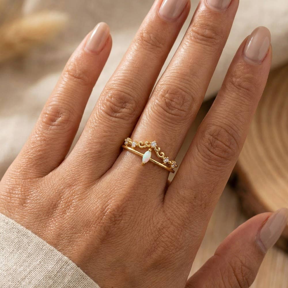 Opal Rhinestone Ring