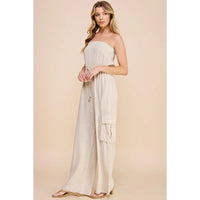 Brooke Strapless Linen Jumpsuit