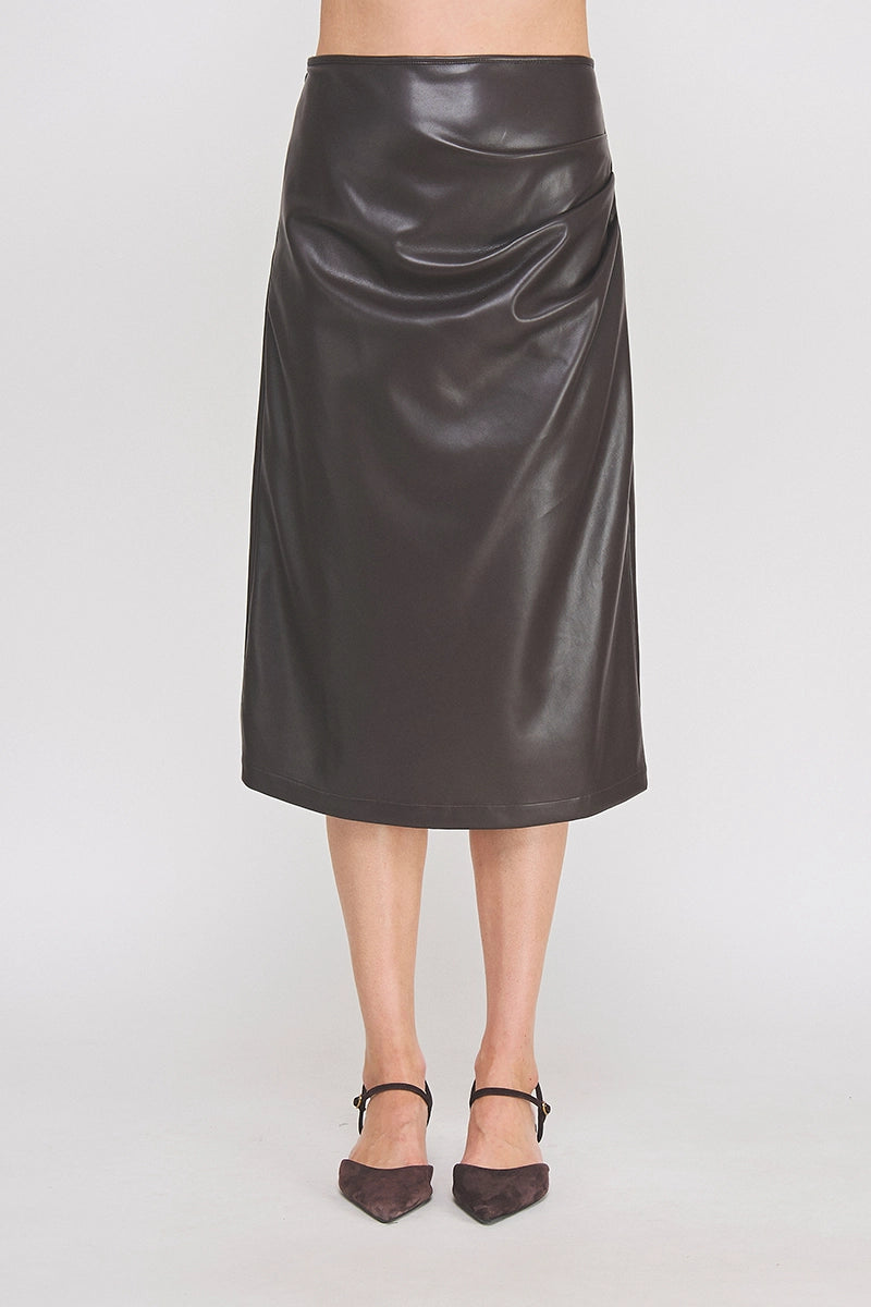 Roxie Leather Midi Skirt