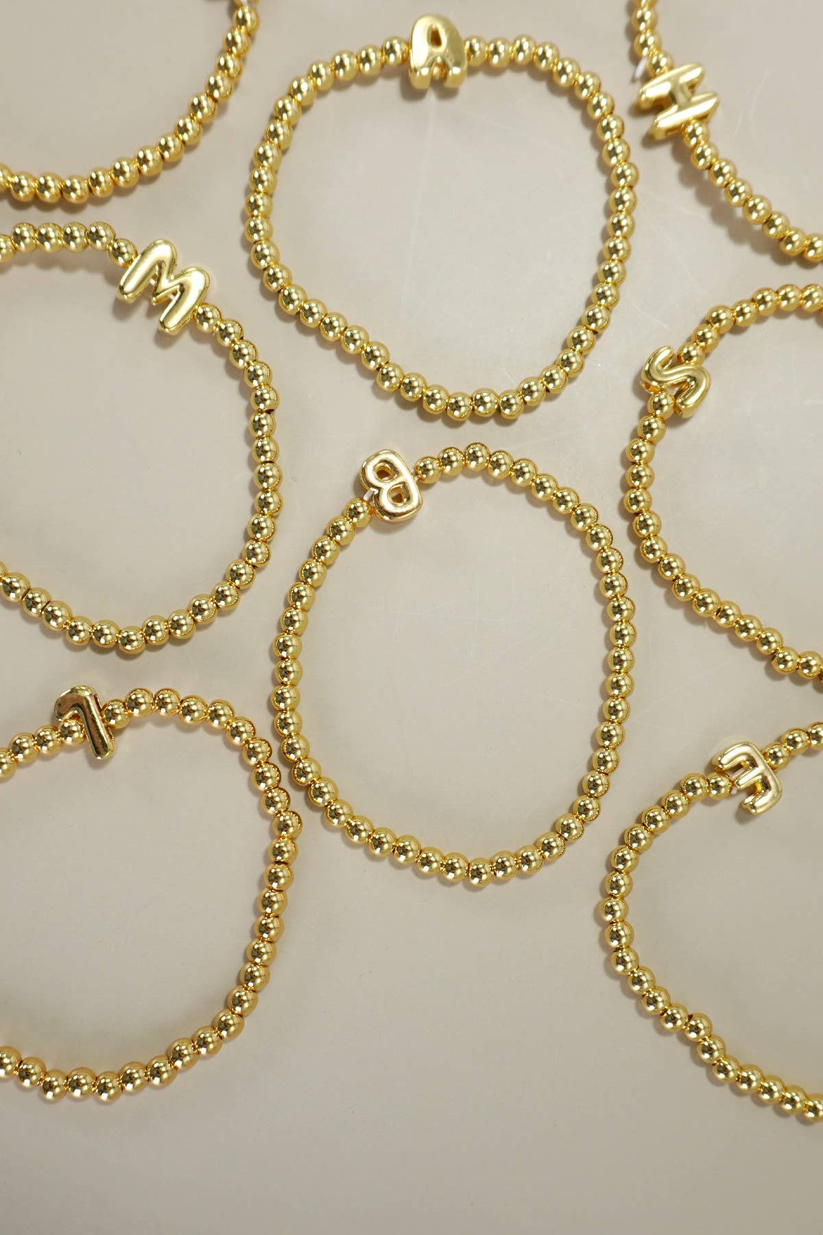 Bubble Initial Bead Bracelet
