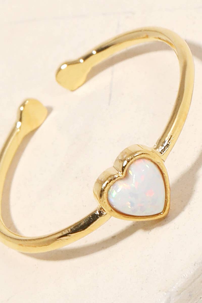 Gold Dipped Opal Heart Ring