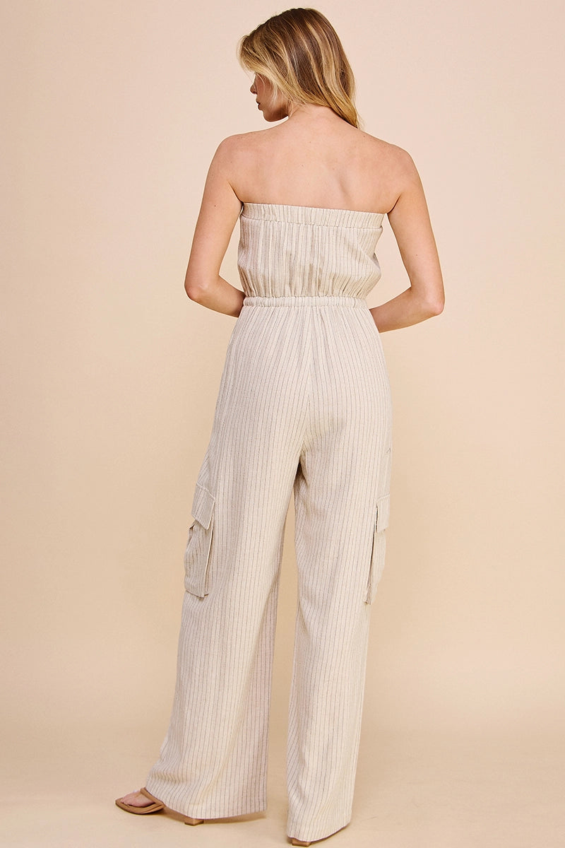 Brooke Strapless Linen Jumpsuit