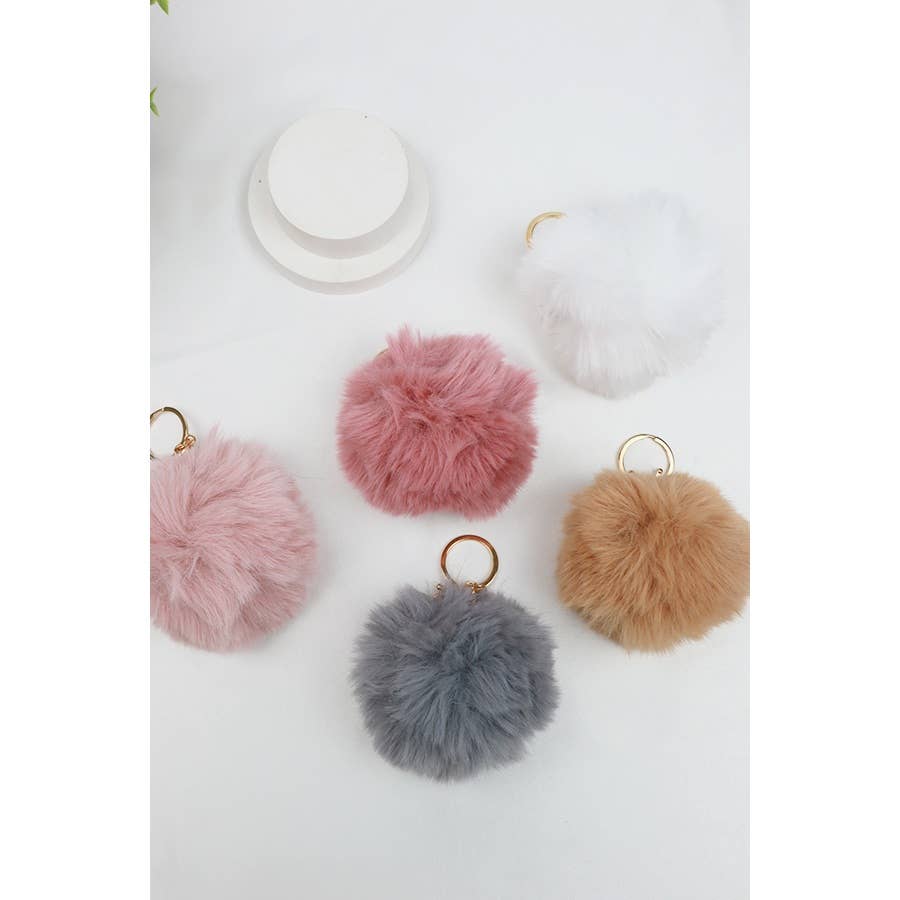 Fur Pom Pom Keychain