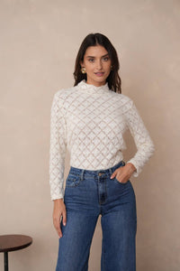 Openwork Knit Blouse