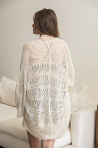 Cellie Knit Cardigan | Netted Knit Open‑Front Lightweight Cardigan