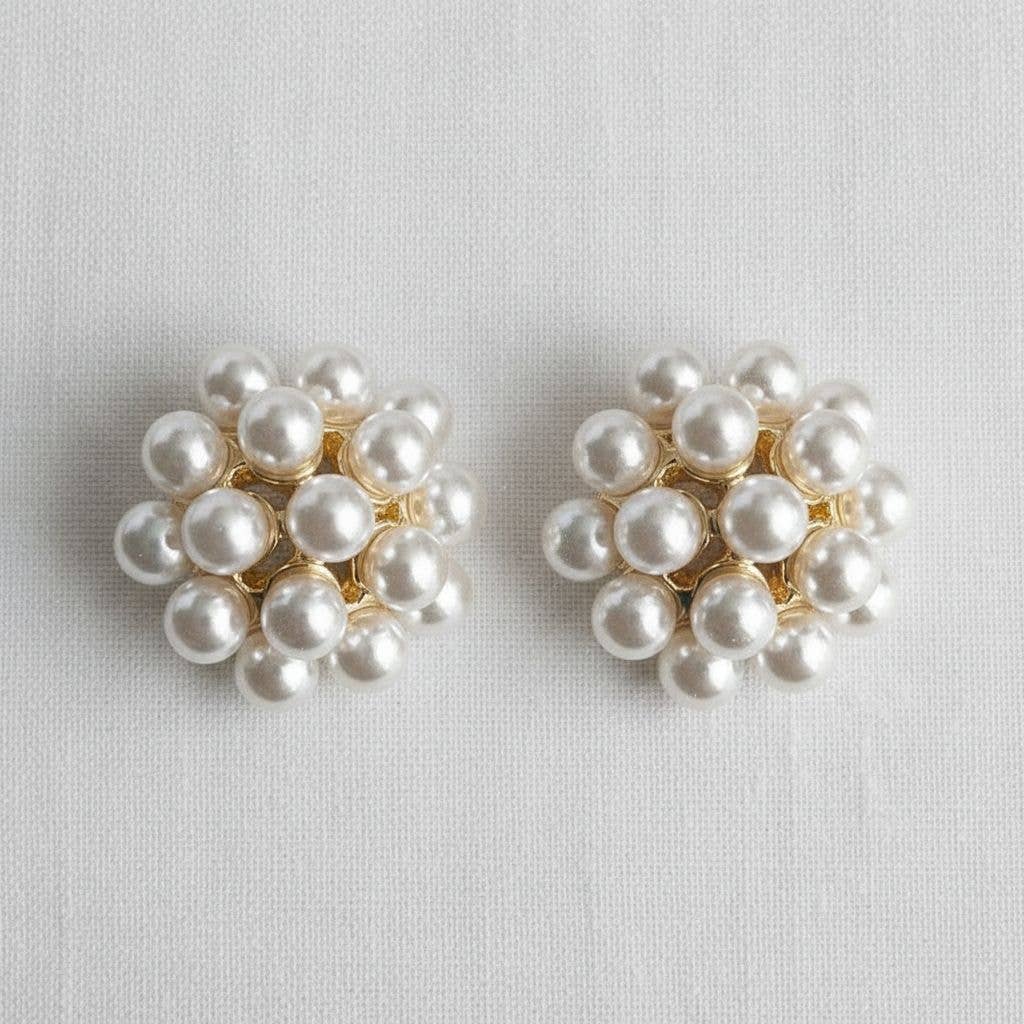 Floral Pearl Drop Earrings