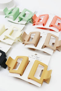 Small Matte Cut Out Rectangle Hair Claw Clip