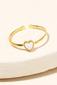 Gold Dipped Opal Heart Ring