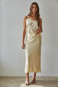 Yarrow Satin Lace Top