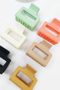 Small Matte Cut Out Rectangle Hair Claw Clip