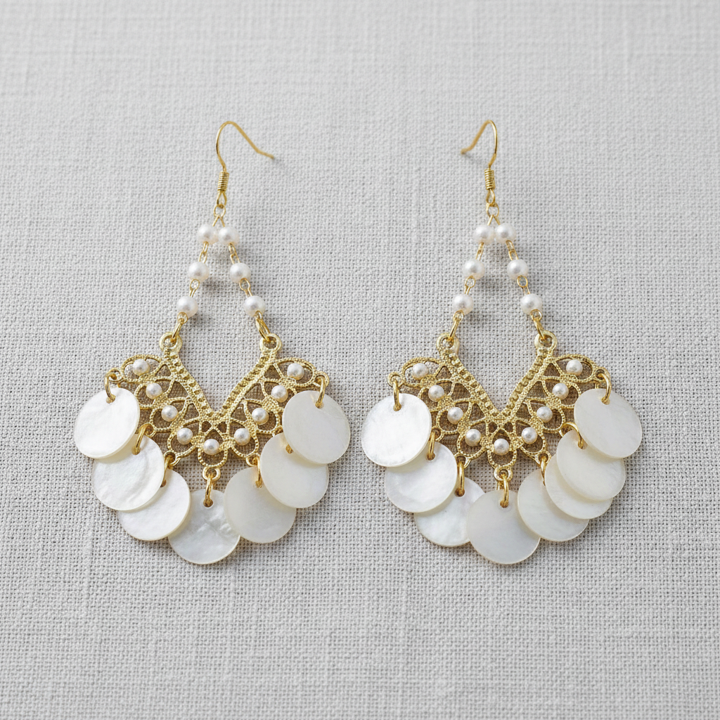 Vintage Shell Tassel Earrings