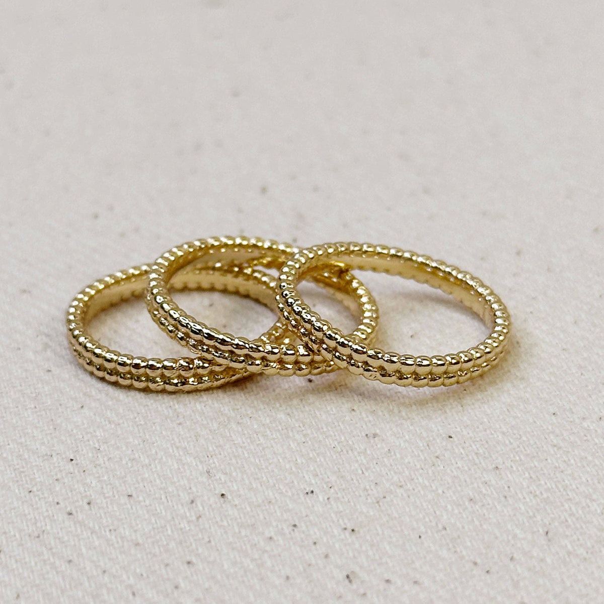 Double Beaded Band Ring Gold Filled