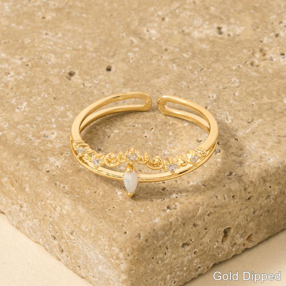 Opal Rhinestone Ring