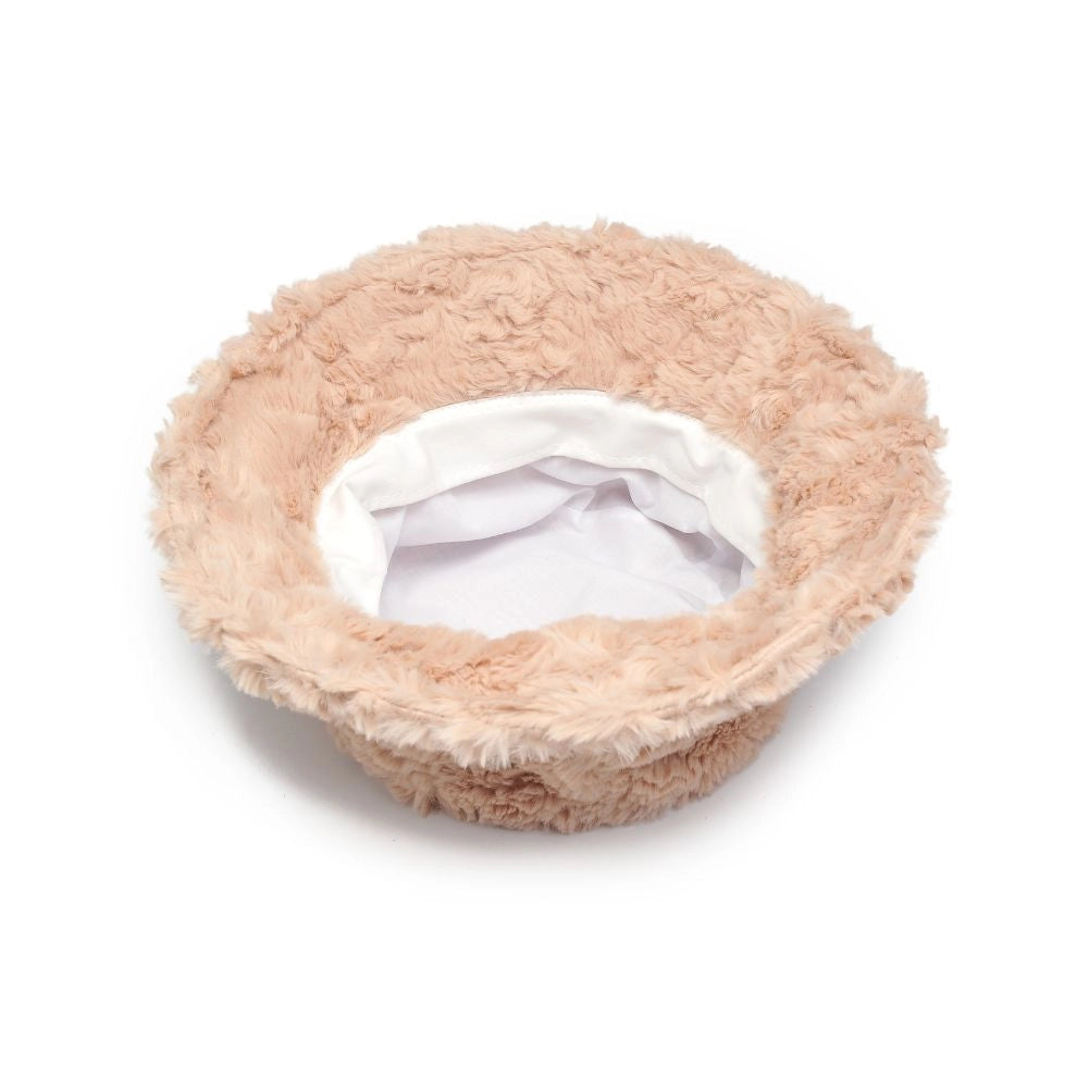 Faux Fur Bucket Hat: Latte